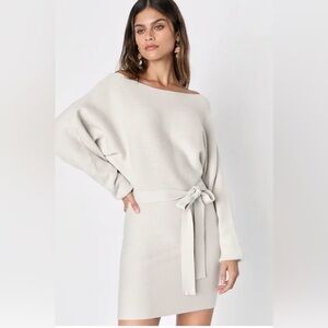 Lulu's Modern Comfort Ivory Dolman Sleeve Mini Sweater Dress • XL • NWT